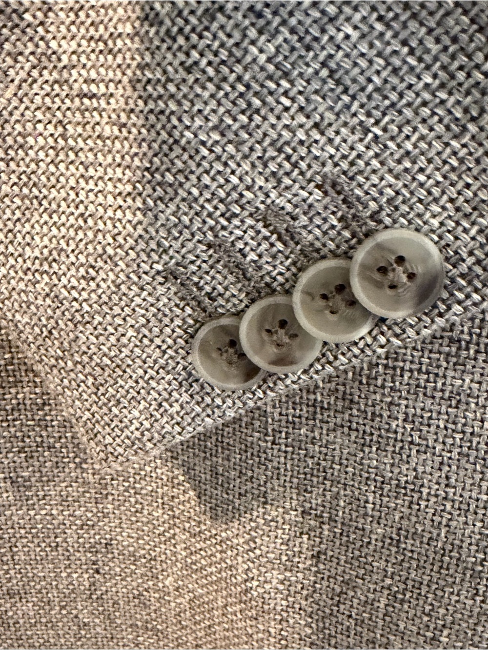 Joseph Abboud Classic Textured Beige Blazer Sleeve with Button Detail
